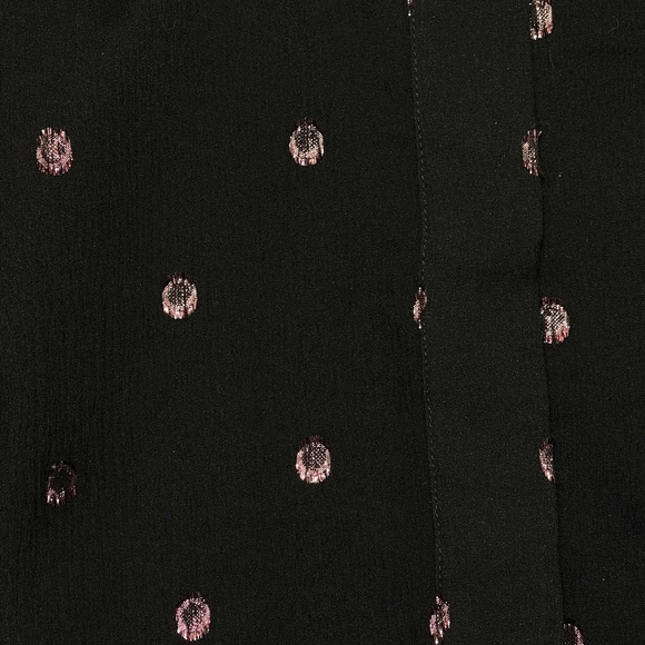 Coach Silk Blouse Black Long Sleeve Sheer Cami Ruffle Front Button Down Top New! - Picture 14 of 15